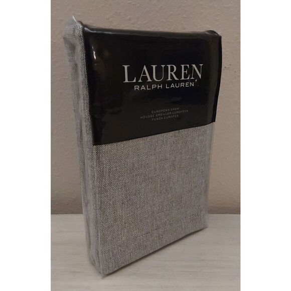 Ralph Lauren AUSTIN TEXTURE 100% Cotton GREY European Euro Pillow Sham $135 - Picture 2 of 12